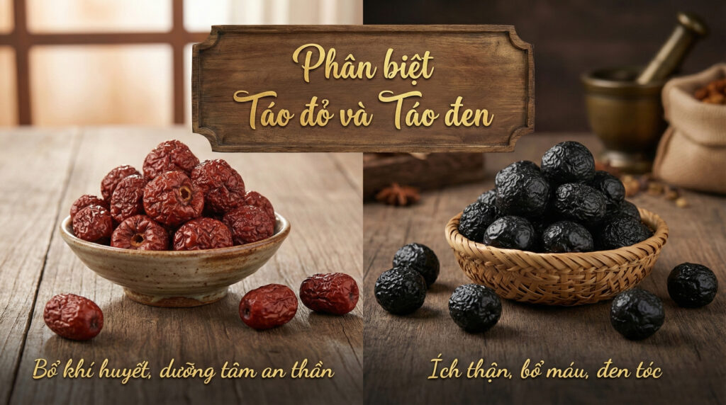  phân biệt táo đỏ và táo đen